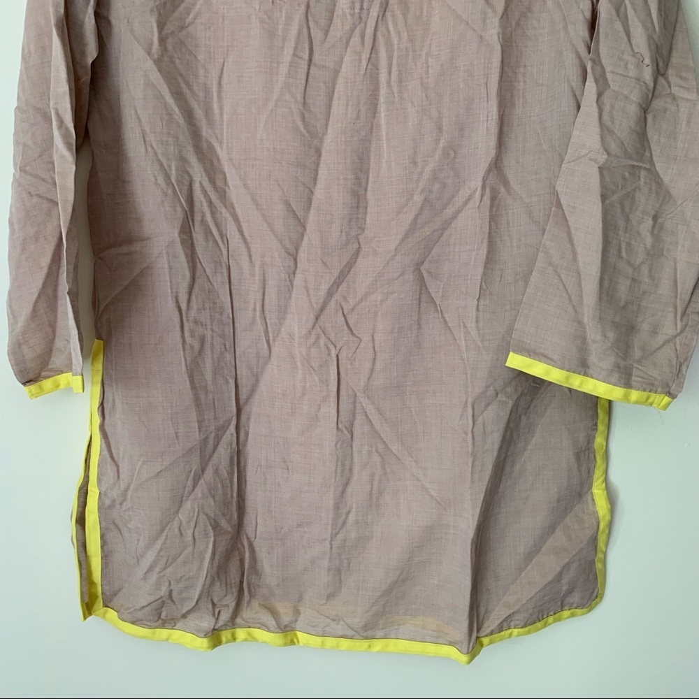 Sable tan yellow trim beach tunic coverup Medium - Picture 6 of 7